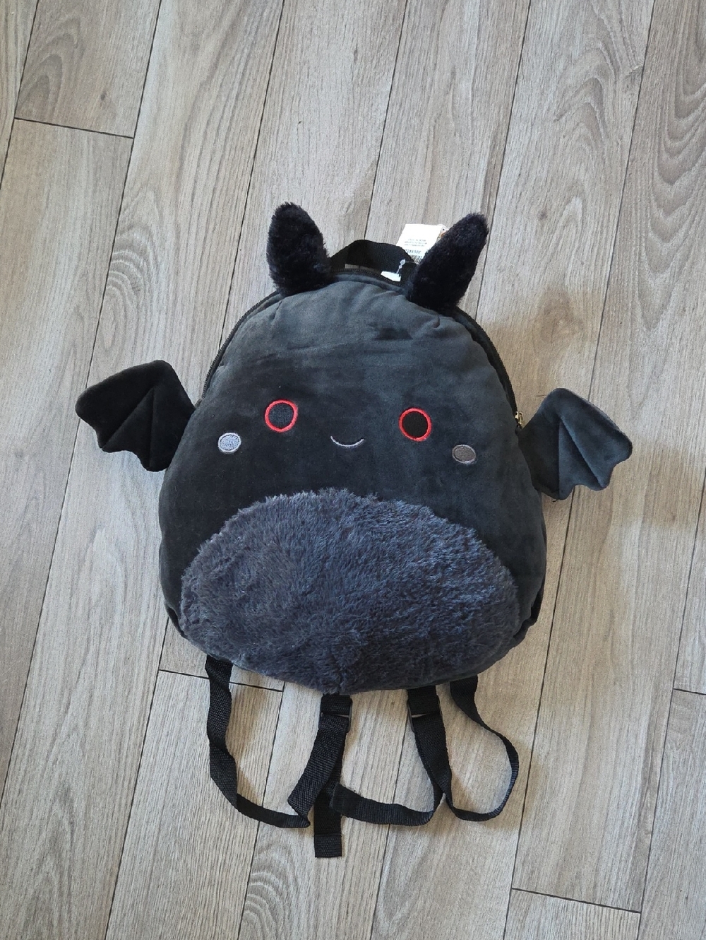 Squishmallows Mothman Plush Black Backpack